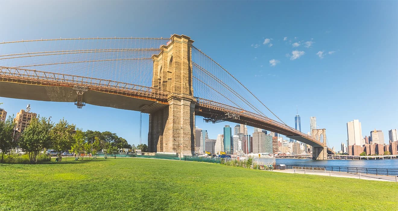 Brooklyn Bridge on sunny day